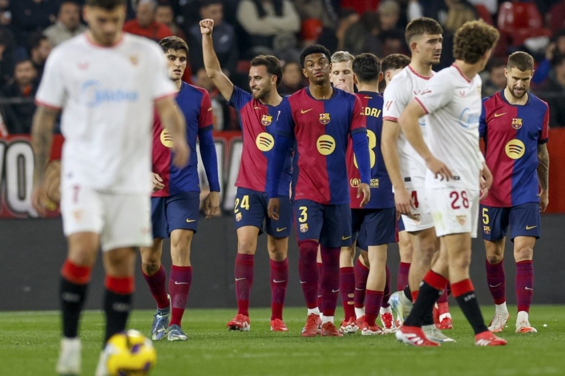 Barcelona po zmagi v Sevilli spet tik pod vrhom