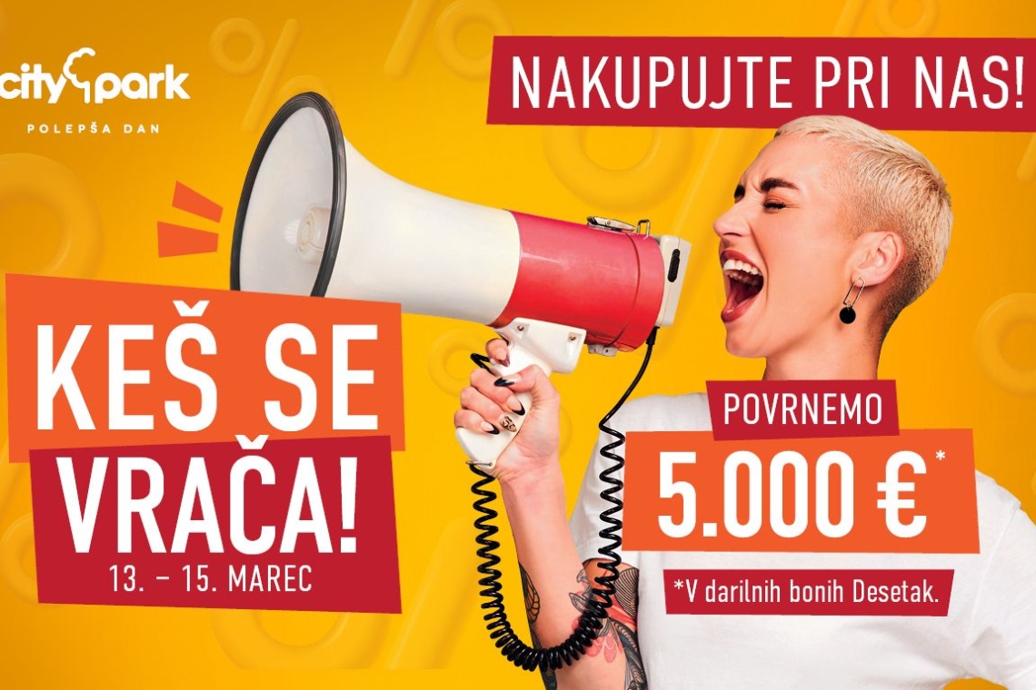 Keš se vrača – ALEJA in Citypark bosta podelila kar 10.000 € DESETAKOV